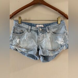 BDG Light Wash Distressed Jean Shorts